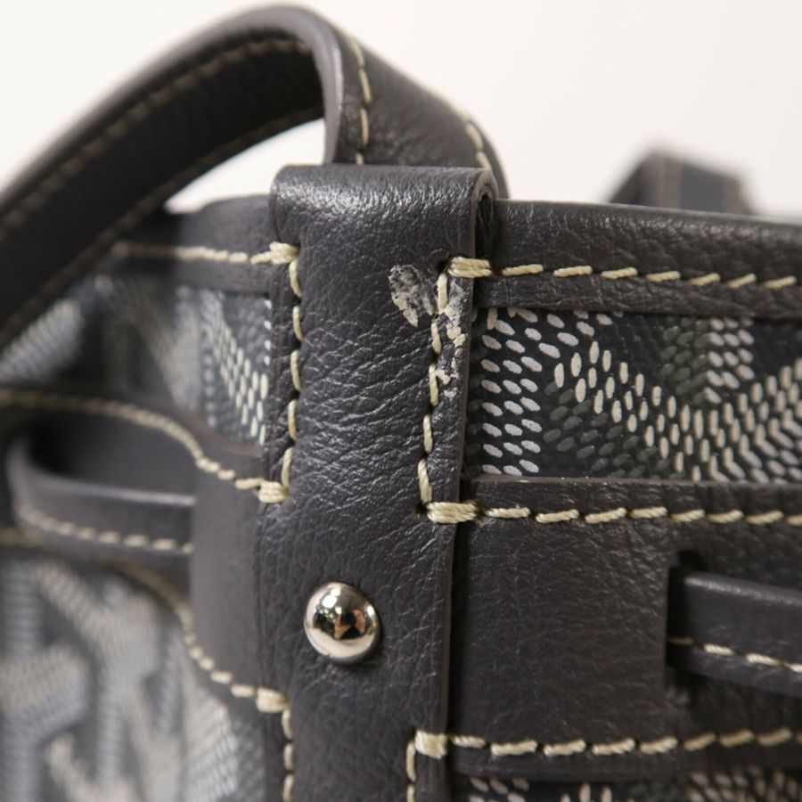 GOYARD 塗層帆布Petit Flot Bucket Bag銀扣肩背袋-12
