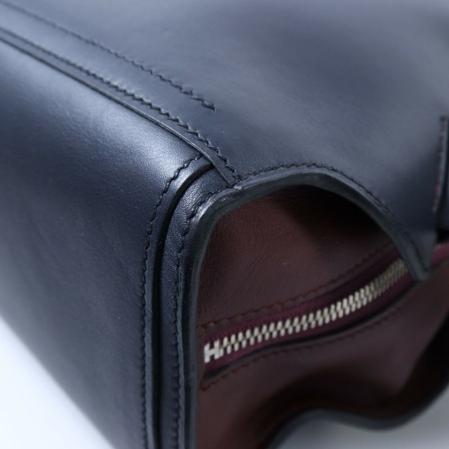 HERMES Evercolor皮革Cityback銀扣背包Blue/Red-13