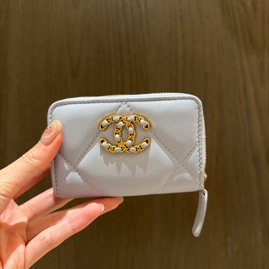 Chanel 卡包 霧霾藍色-0