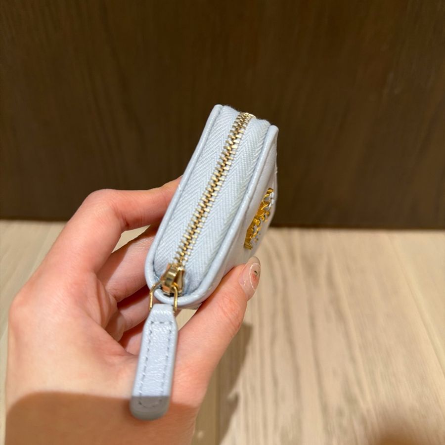 Chanel 卡包 霧霾藍色-10