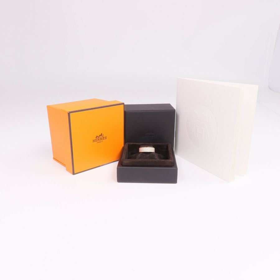 HERMES 18K玫瑰金H d'ancre Ring鑽石戒指Hermes#50/US#5.25-7