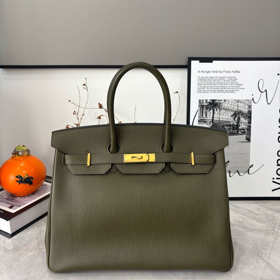 好價🫧愛馬仕Birkin35橄欖綠togo皮 T刻 原始好成色 漏漏價 全網-0
