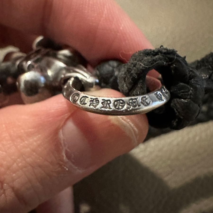 克羅心 chrome hearts 鳶尾花 ⚜️ 項鍊 皮繩-2