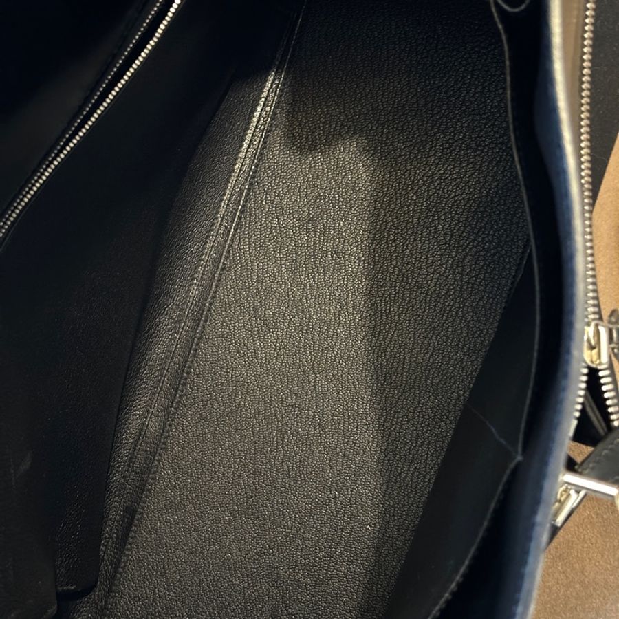 Hermès 愛馬仕Kelly Lakis40 黑銀Box皮拼帆布 框K刻 全原無護理 停產款 成色如圖 現貨-2