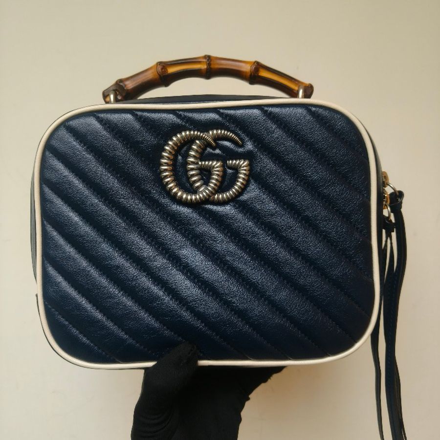 ‼️年中慶降價‼️創新低價只到6/21🎁(原28800)【9成新】㊣✨GUCCI✨(附防塵袋)古馳 GG Marmont 竹節 金屬 拼色 復古 箱包 鏈條 餐盒包 相機包 肩背包 斜背包/雙G/二手包/保證正品🌳二手樹屋🌳-2