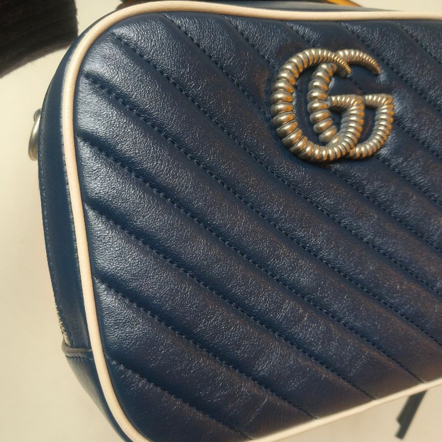‼️年中慶降價‼️創新低價只到6/21🎁(原28800)【9成新】㊣✨GUCCI✨(附防塵袋)古馳 GG Marmont 竹節 金屬 拼色 復古 箱包 鏈條 餐盒包 相機包 肩背包 斜背包/雙G/二手包/保證正品🌳二手樹屋🌳-14