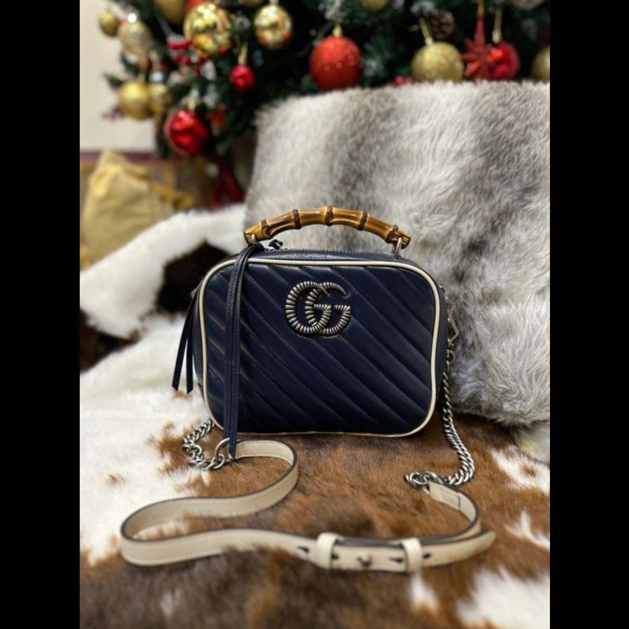 ‼️年中慶降價‼️創新低價只到6/21🎁(原28800)【9成新】㊣✨GUCCI✨(附防塵袋)古馳 GG Marmont 竹節 金屬 拼色 復古 箱包 鏈條 餐盒包 相機包 肩背包 斜背包/雙G/二手包/保證正品🌳二手樹屋🌳-53