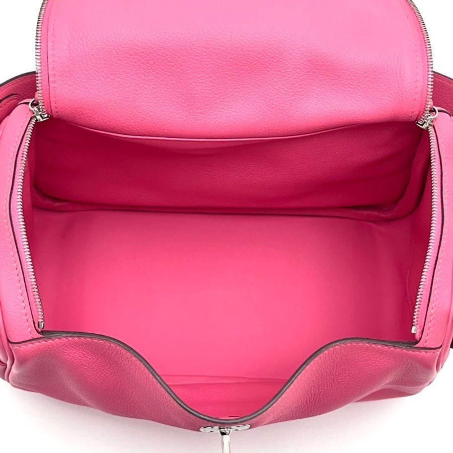 HERMES 唇膏粉銀扣 Lindy26手提肩背包26*17*13 98新配件盒子塵袋毛氈布-2