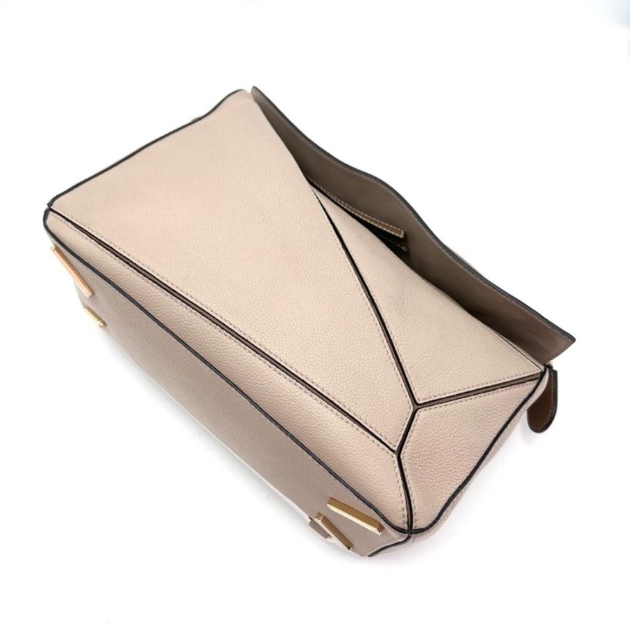 LOEWE puzzle沙色金扣 中號拼圖手提斜背包 29*14*19.5 98新配件塵袋-4