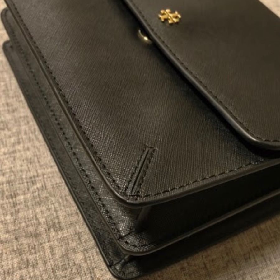 經典款 Tory Burch Emerson 黑金防刮鏈條包-2