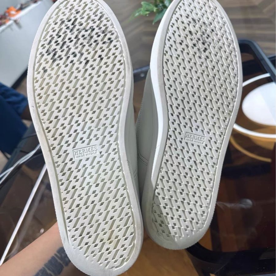 Hermes 愛馬仕男士牛皮板鞋 經典款小白鞋 42尺碼-2