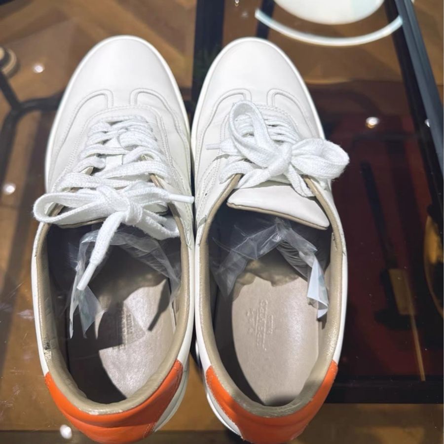 Hermes 愛馬仕男士牛皮板鞋 經典款小白鞋 42尺碼-3