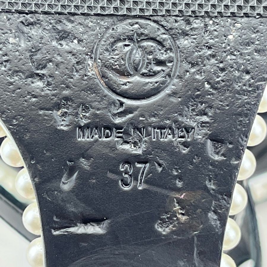 chanel香奈兒 珍珠坡跟鞋 37碼-11