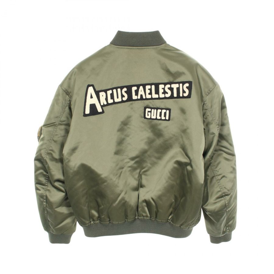 GUCCI ARCUS CAELESRIS 束腰夾克尼龍卡其色二手男士尺寸 48-1