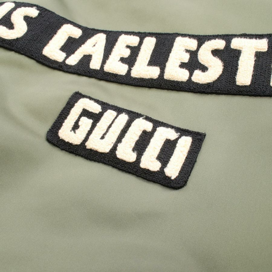 GUCCI ARCUS CAELESRIS 束腰夾克尼龍卡其色二手男士尺寸 48-4