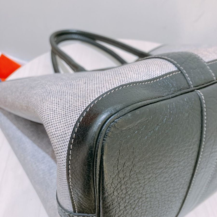 TK1934 愛馬仕 空中花園包 帆布 Party 36 Tote Bag Canvas Noir x Grey-6