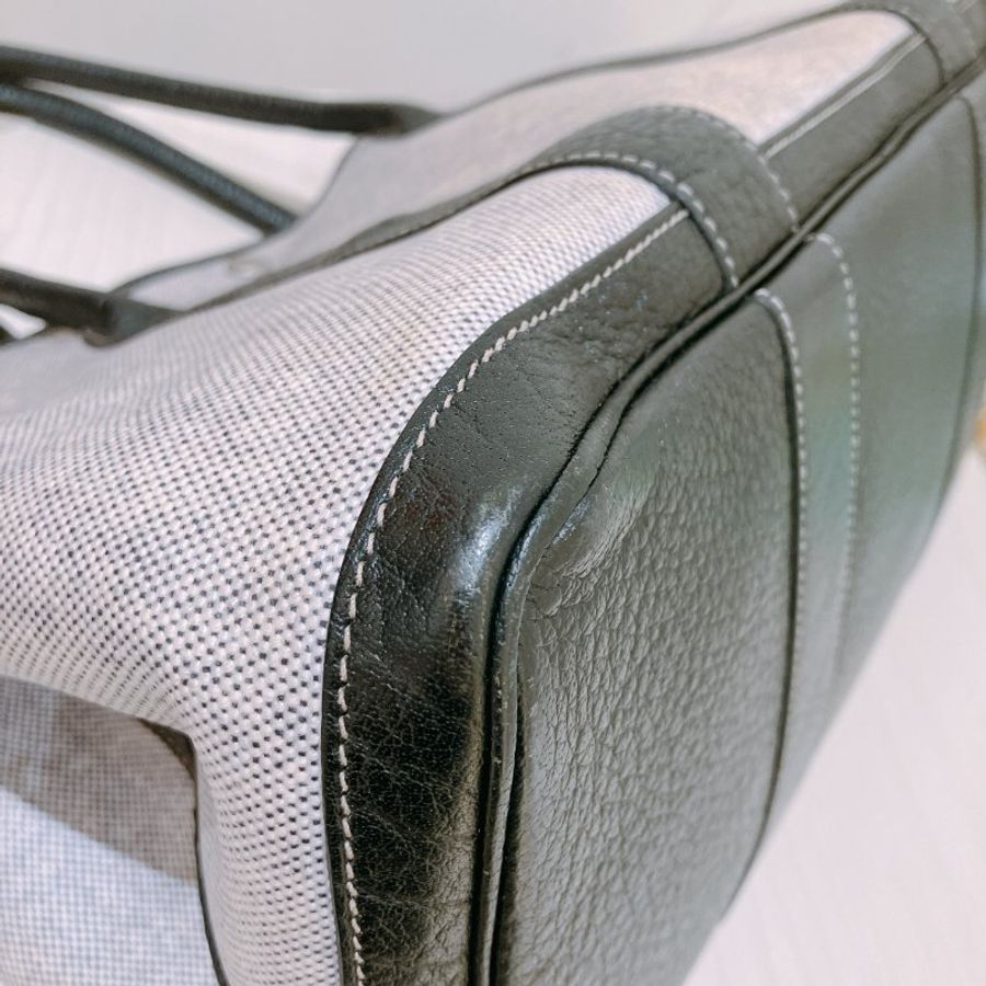TK1934 愛馬仕 空中花園包 帆布 Party 36 Tote Bag Canvas Noir x Grey-21