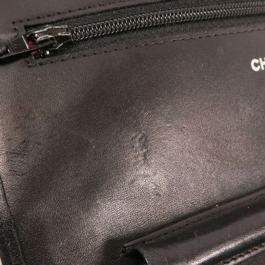 CHANEL 牛皮皮革Cambon Wallet On Chain銀扣鏈帶肩背袋-14