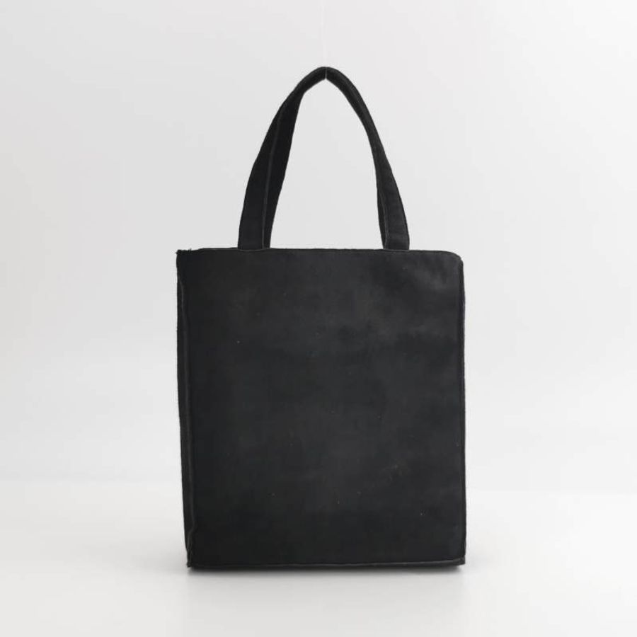 Chanel翻毛皮純色水鑽裝飾流蘇中古手提包-3