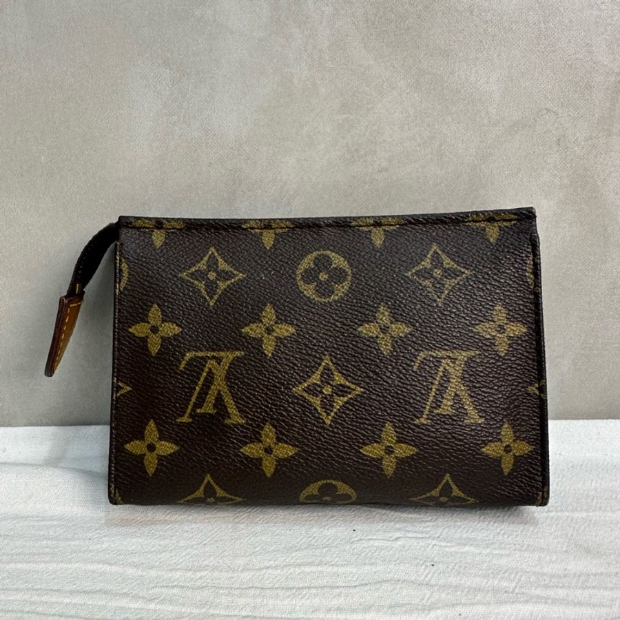 Louis Vuitton 中古老花迷你洗漱手拿包-4