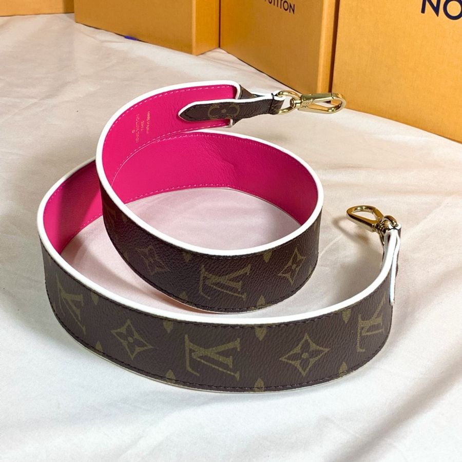 ‼️全台最甜 超美閒置 LV 路易威登 Louis Vuitton 老花桃紅雙面用寬背帶/肩帶-2