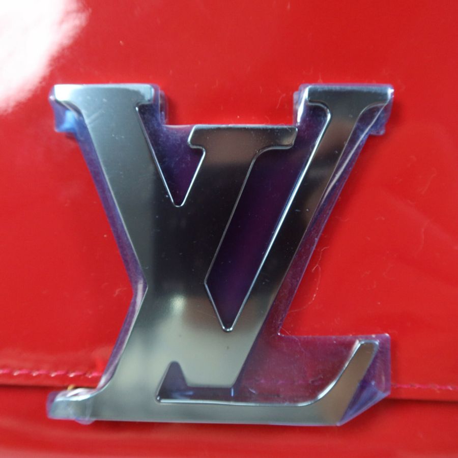 LOUIS VUITTON Monogram Vernis Louise EW金扣手拿包-6