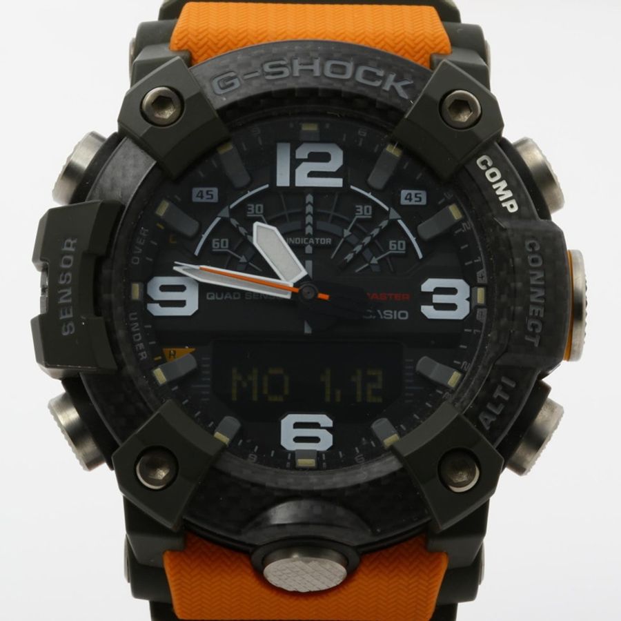 卡西歐 G-SHOCK Master of G Land Mudmaster GGB1001A9JF 男士腕錶，黑色碳纖維樹脂-0