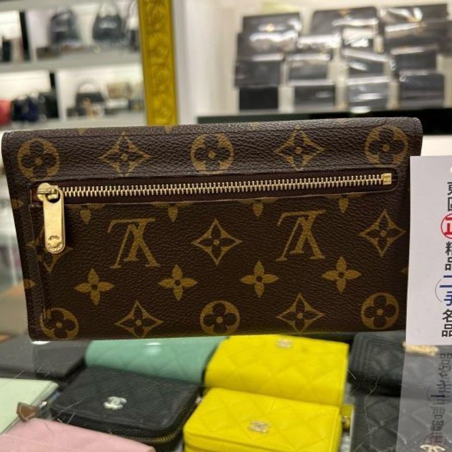 東區正精品㊣LOUIS VUITTON LV M60123 字紋曼哈頓三折釦子長夾 RA1697-9