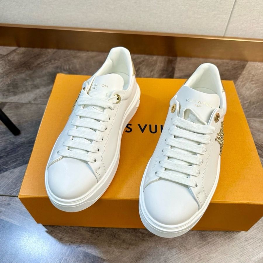 全新 LV 路易威登 新款Time out 水鑽大logo 小白鞋 35碼-0