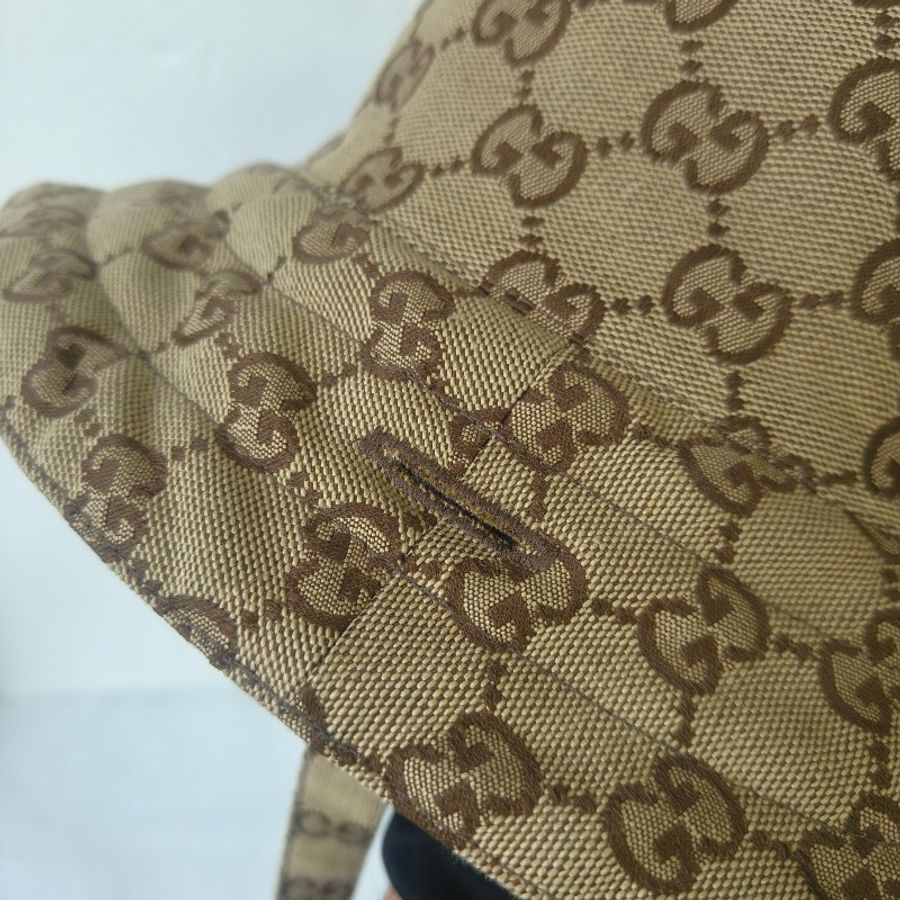 【9成新】㊣✨Gucci✨古馳(附盒/防塵袋)gg 帆布 雙面 雙條帶 漁夫帽 帽子 遮陽帽/二手精品/配件🌳二手樹屋🌳-8