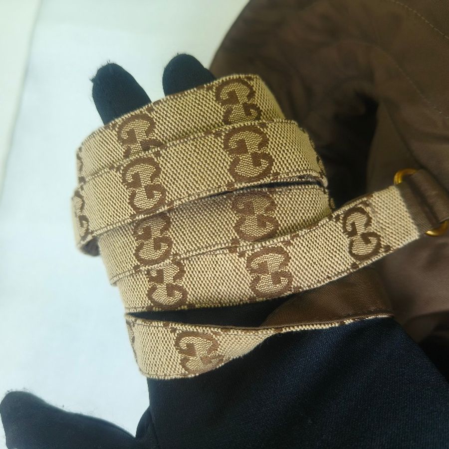 【9成新】㊣✨Gucci✨古馳(附盒/防塵袋)gg 帆布 雙面 雙條帶 漁夫帽 帽子 遮陽帽/二手精品/配件🌳二手樹屋🌳-13