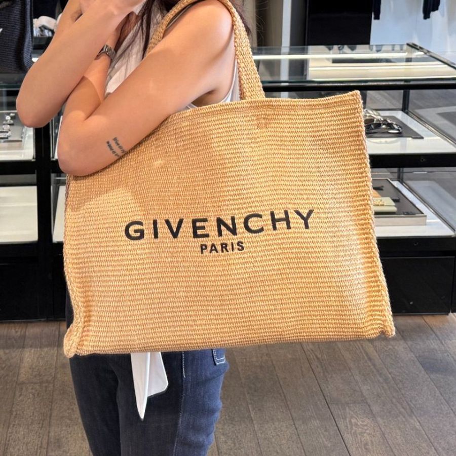 🎊新年特賣🧧Givenchy 中款 G-Tote 拉菲草風格托特包 米色-2