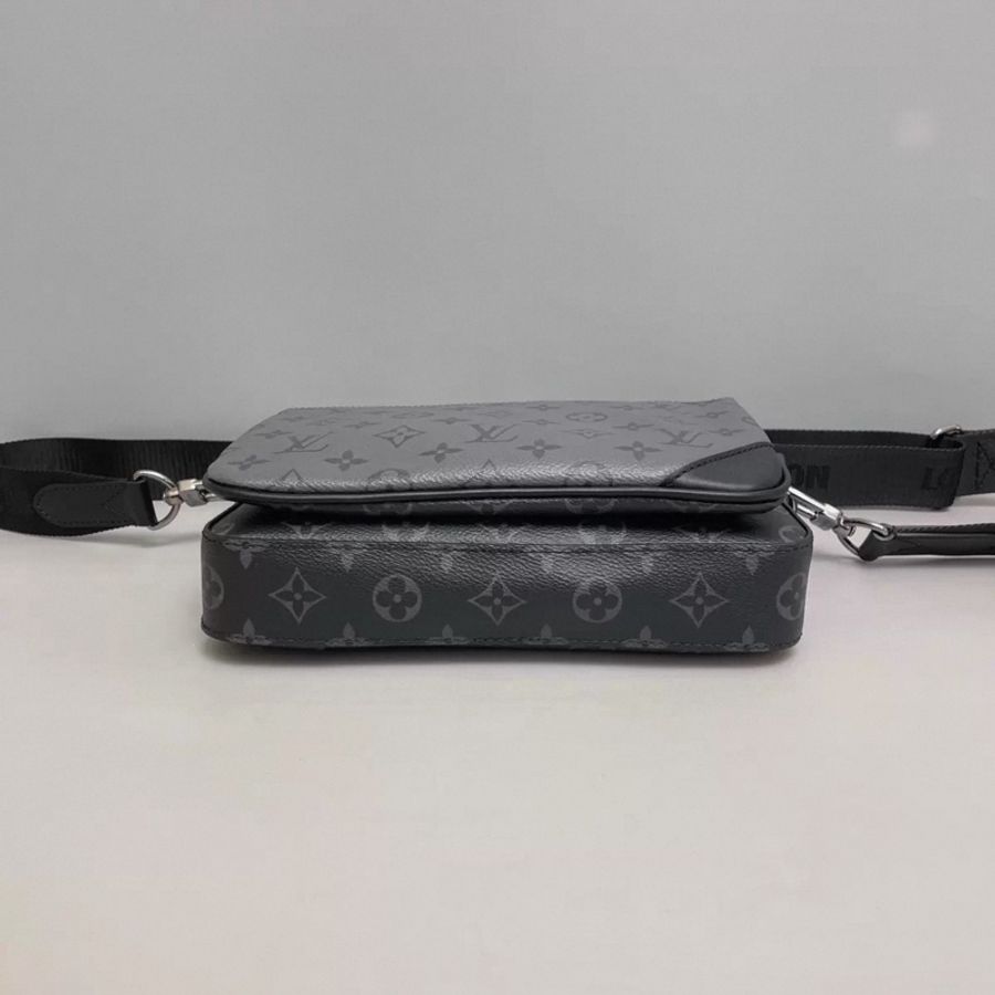 LV路易威登Trio系列男士黑老花郵差包 芯片-3