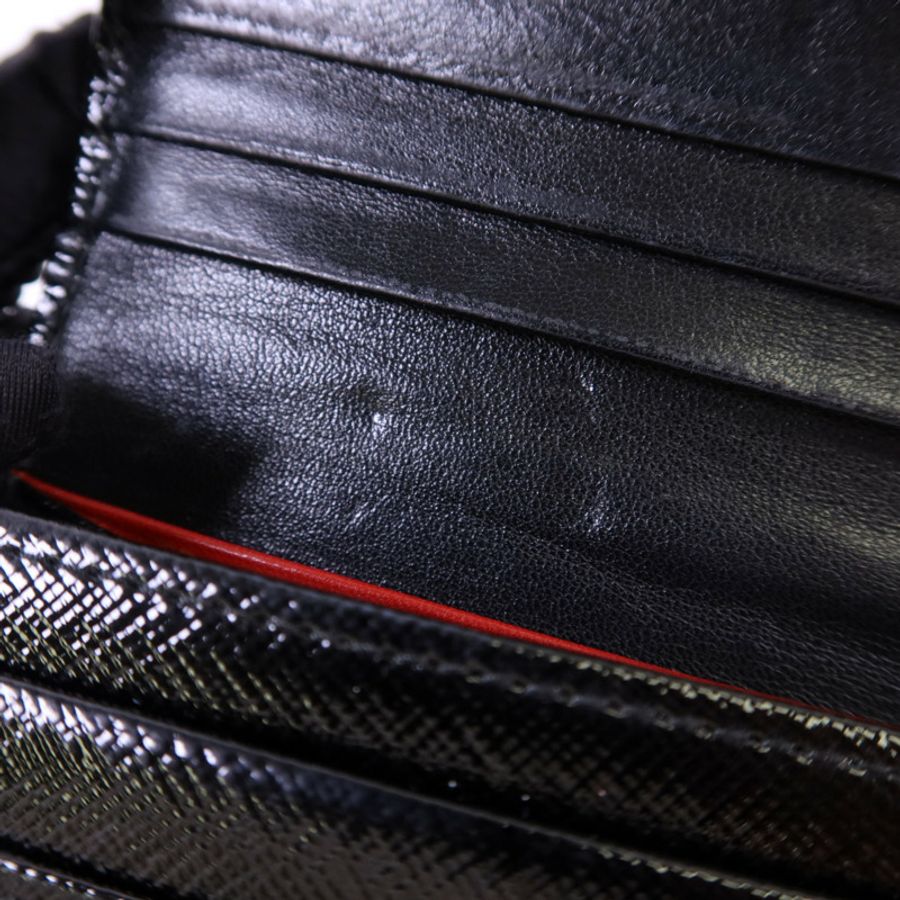 PRADA 漆皮皮革Long Wallet銀扣長錢包-16
