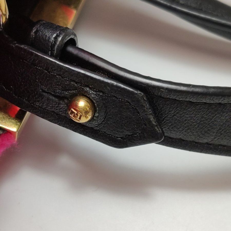 Fendi Petite 2 Jours中號牛皮拼色金屬框架單肩包-9