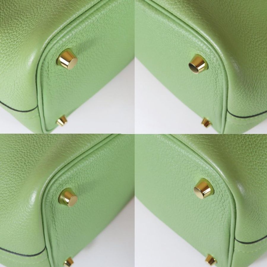 【巴黎站二手名牌專賣店】*現貨*HERMES 愛馬仕 真品*Y刻 PICOTIN 18牛油果綠皮革金釦手提包 菜籃子-5