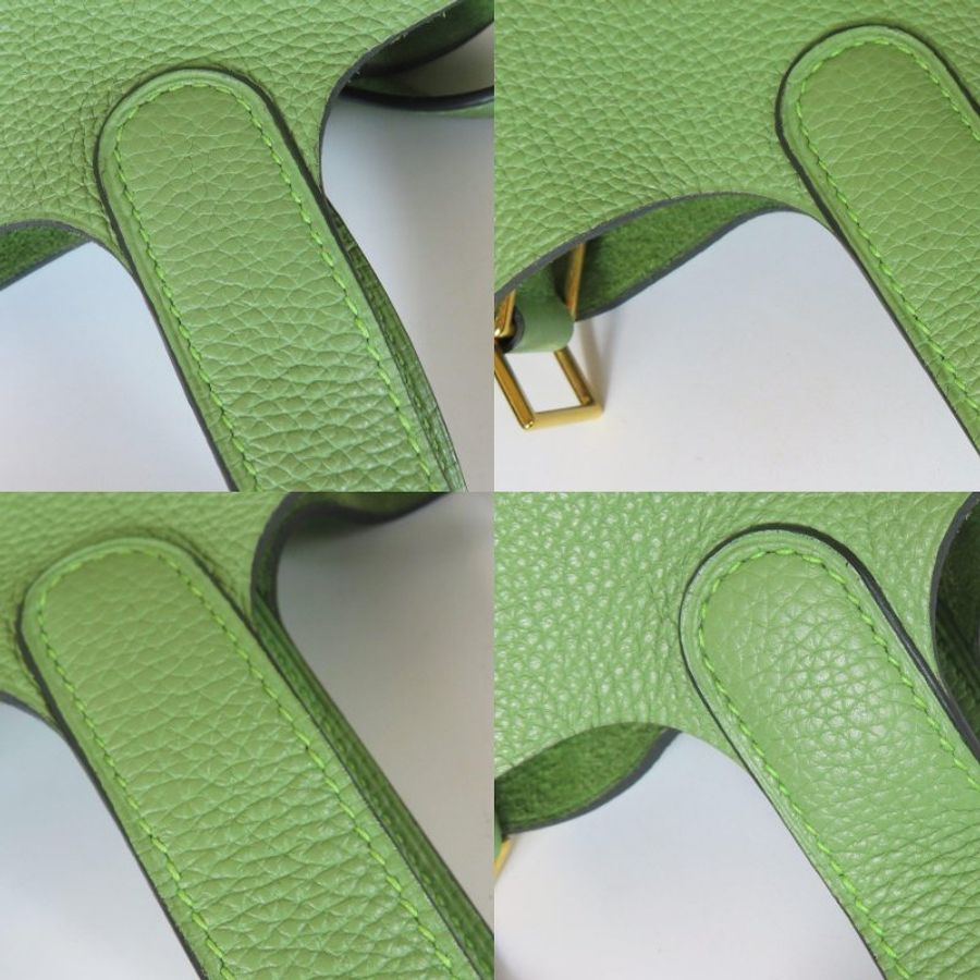 【巴黎站二手名牌專賣店】*現貨*HERMES 愛馬仕 真品*Y刻 PICOTIN 18牛油果綠皮革金釦手提包 菜籃子-6