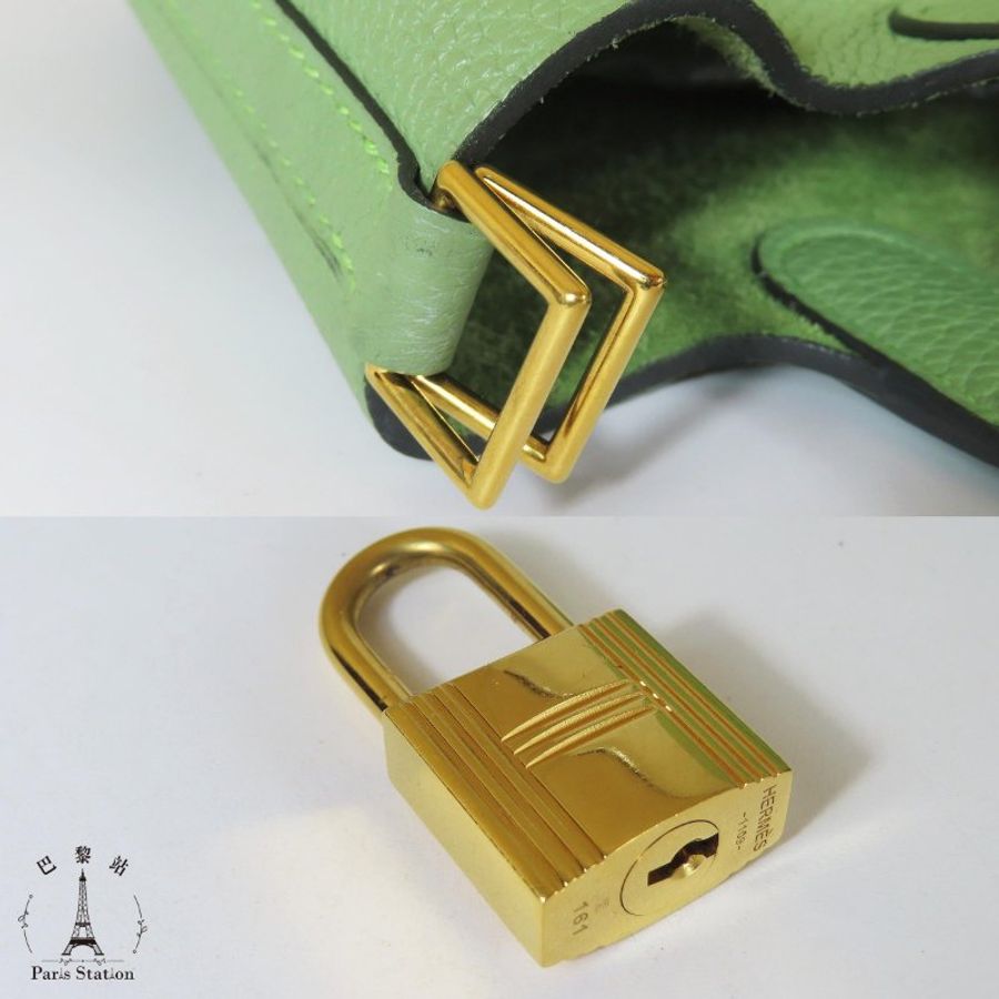 【巴黎站二手名牌專賣店】*現貨*HERMES 愛馬仕 真品*Y刻 PICOTIN 18牛油果綠皮革金釦手提包 菜籃子-7