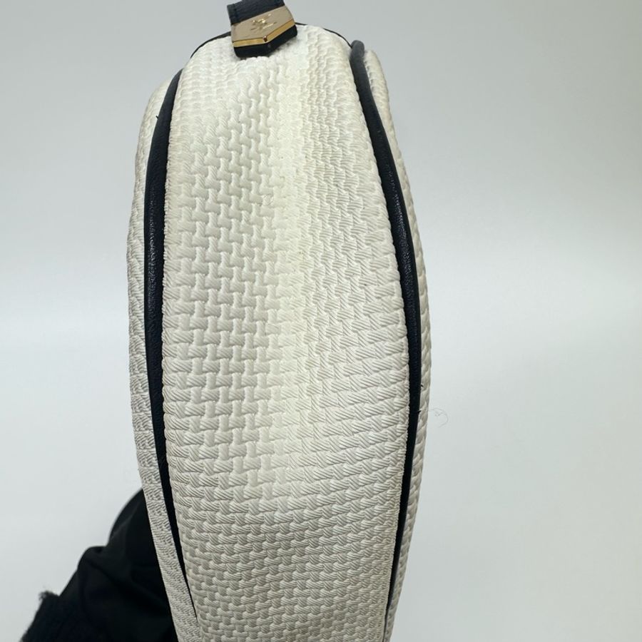 【赫蒂國際精品】 YSL 聖羅蘭 中古白色編織皮革信封斜背包包 vintage-24