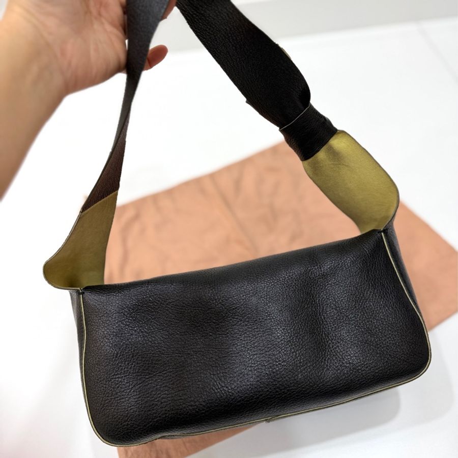 MIU MIU Vintage 蝴蝶結 黑色牛皮 肩背包 側背包 手提包-10