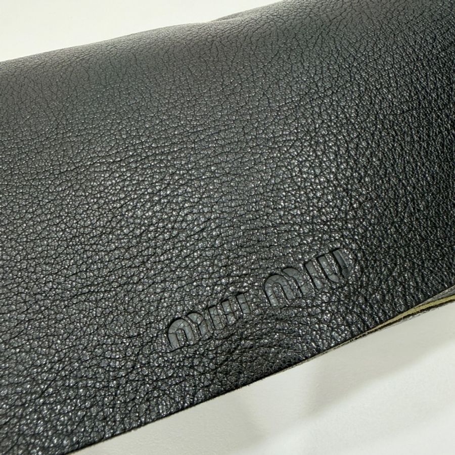 MIU MIU Vintage 蝴蝶結 黑色牛皮 肩背包 側背包 手提包-16