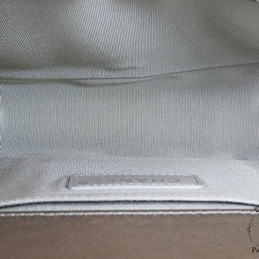 【巴黎站二手名牌專賣店】*現貨*CHANEL 香奈兒 真品*經典BOY系列銀灰色皮革復古銀釦滾鏈肩背斜背包(25)-3
