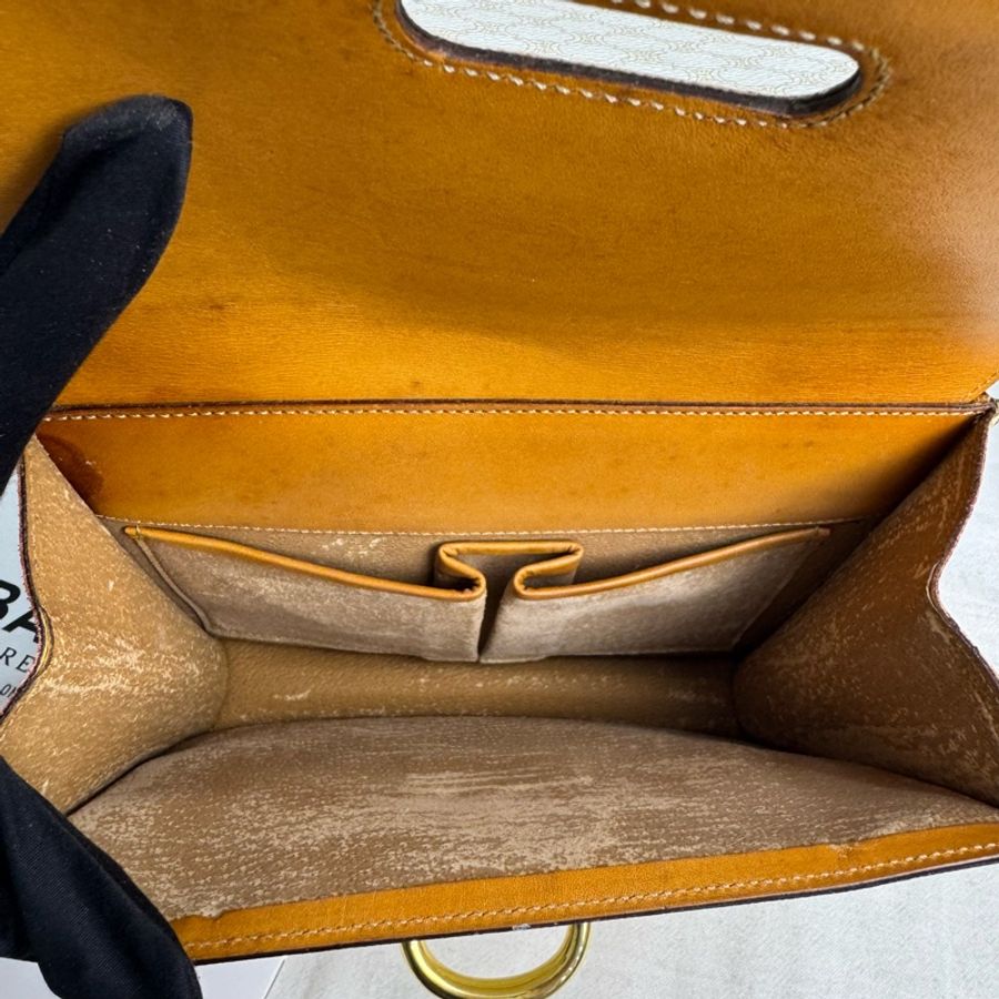 Celine 白色老花雙子星手提包 vintage 二手 中古-28
