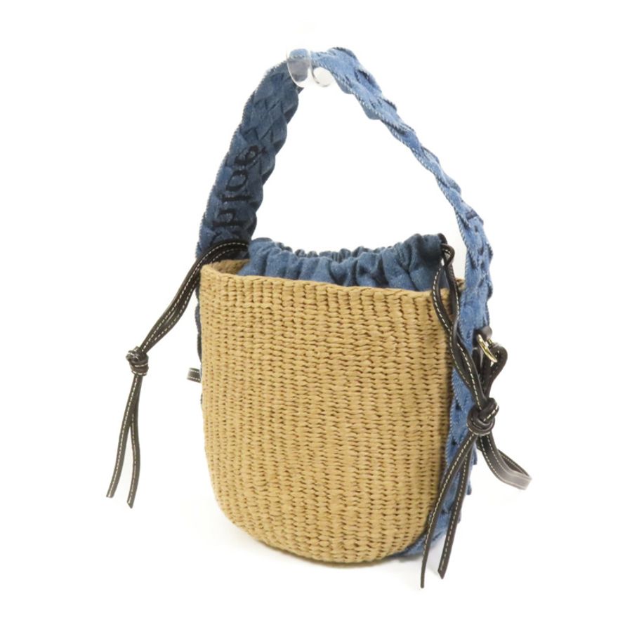 Chloe Raffia Denim Woody Small Basket Bag手挽肩背兩用袋-2