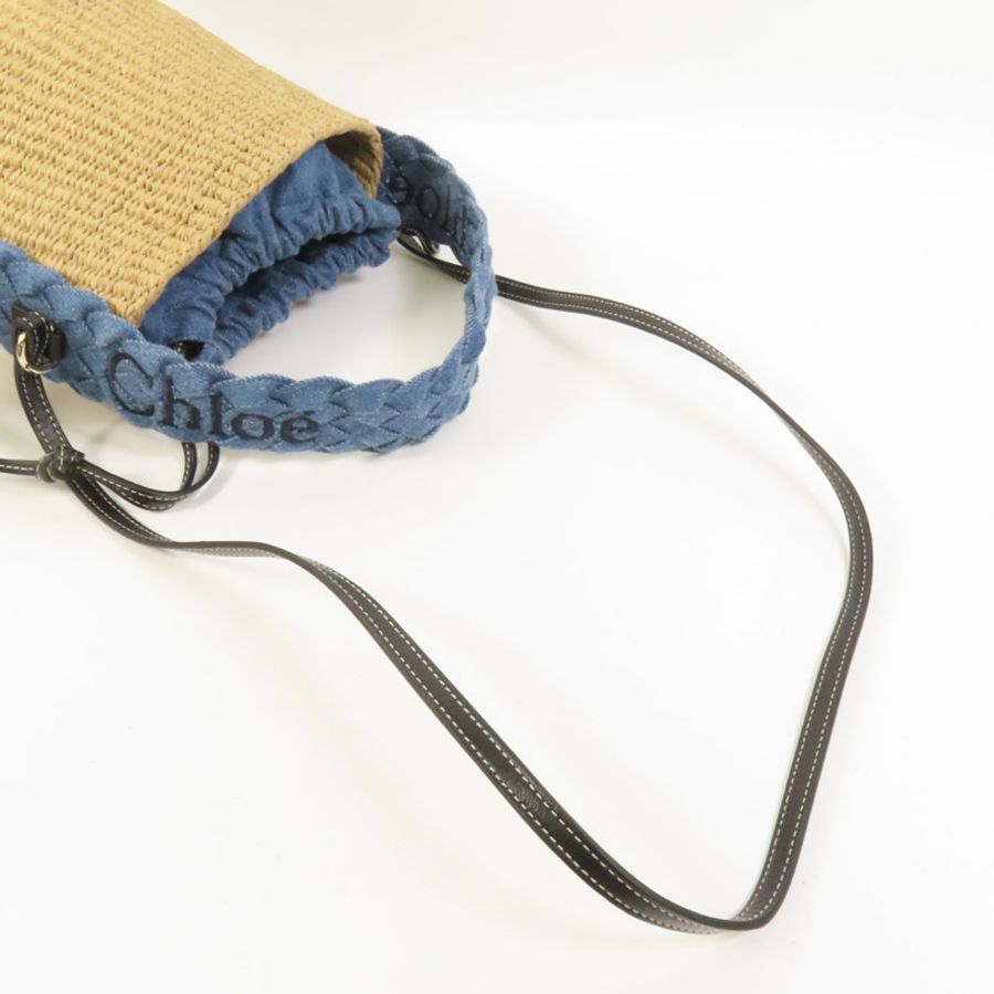 Chloe Raffia Denim Woody Small Basket Bag手挽肩背兩用袋-4