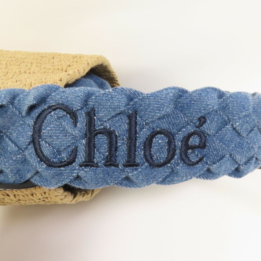 Chloe Raffia Denim Woody Small Basket Bag手挽肩背兩用袋-6