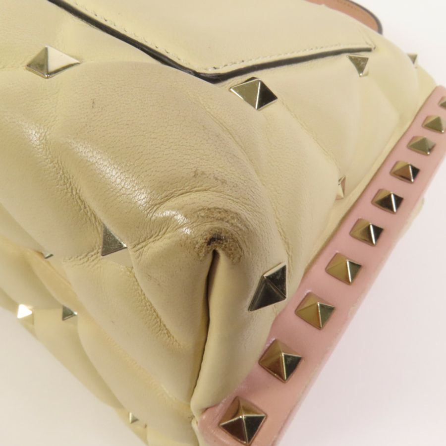 Valentino 牛皮皮革2 Way Shoulder金扣手挽肩背兩用袋-14