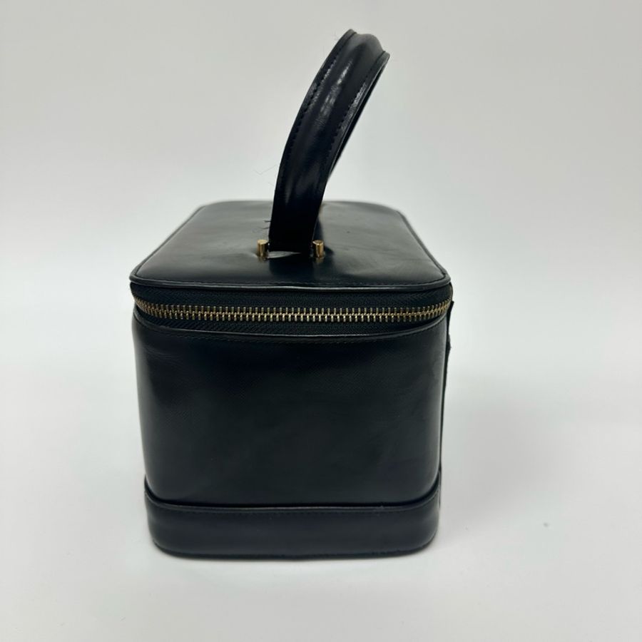 【赫蒂國際精品】 Versace 凡賽斯 中古太陽神標誌黑色手提化妝包 vintage-7
