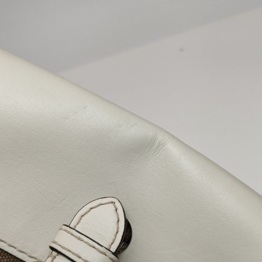 Burberry牛皮帆布拼色壓紋字母Logo斜挎包單肩包-15
