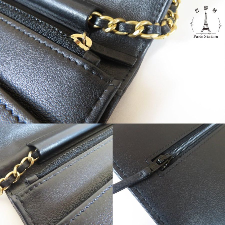 【巴黎站二手名牌專賣店】*現貨*CHANEL 香奈兒 真品*經典BOY WOC黑色山型紋皮革金鍊肩背包 斜背包-7